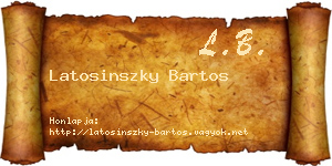 Latosinszky Bartos névjegykártya